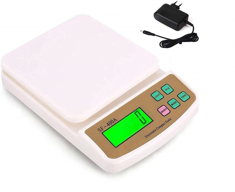 PAXMAX Compact Scale With Tare Function SF 400A with Adaptor Weighing Scale(White)