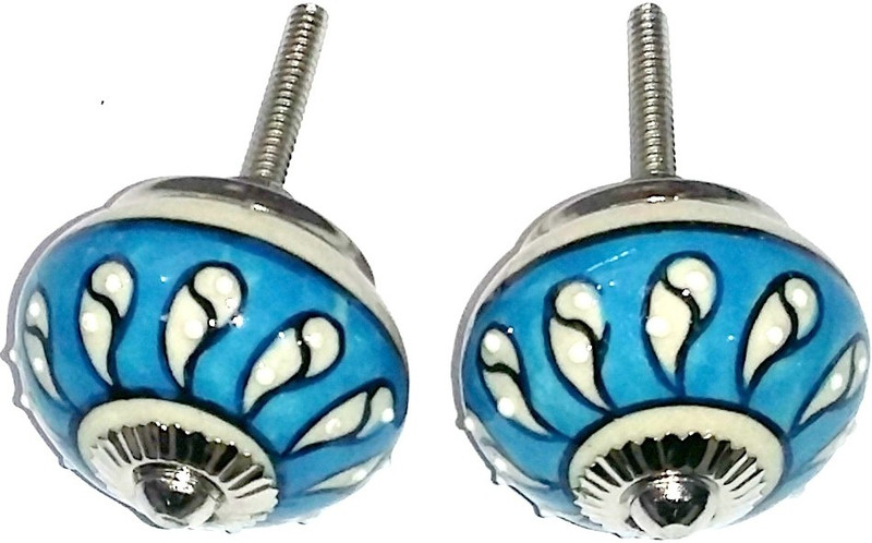 ADITYABLUEARTPOTTERY Ceramic Door Knobs Set Of 2 Appliance Knob ADITYABLUEARTPOTTERY Ceramic Door Knobs Set Of 2 Appliance Knob