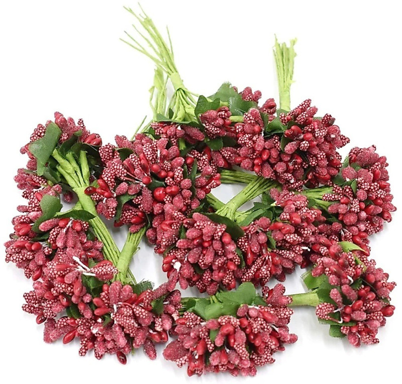 devine ARTIFICIAL FLOWER Red Lavender Artificial Flower(8.9 inch, Pack of 144)