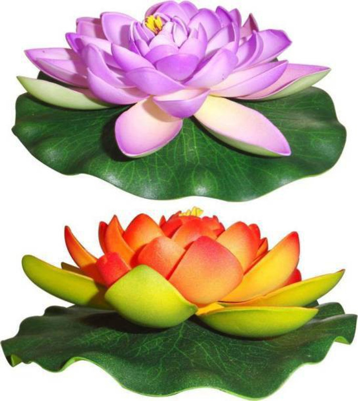dannyboyzs Floating Flower Artificial Water Lotus , Home And Party Decorations 7 inch (pack of 2) Multicolor Lotus Artificial Flower(7 inch, Pack of 2)