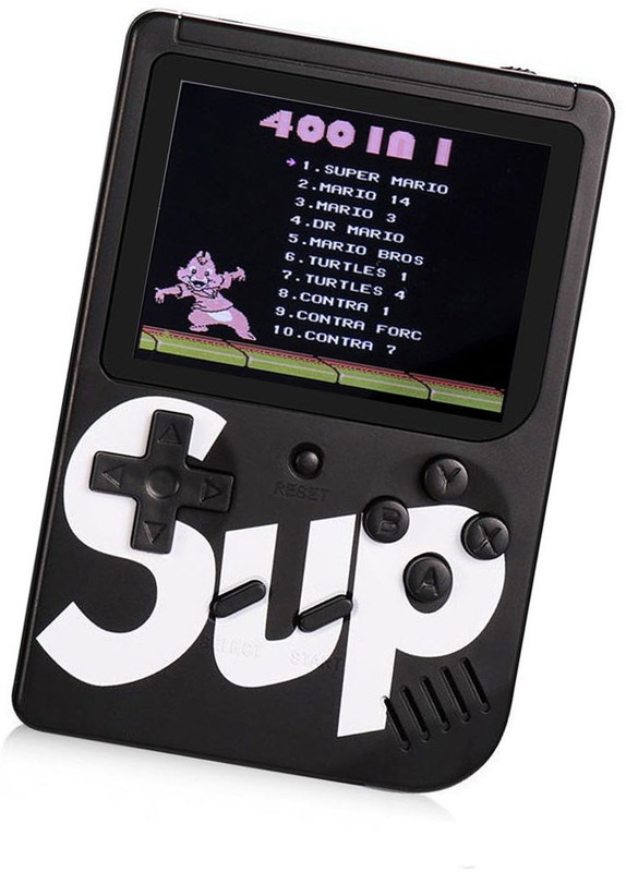 allmusic SUP 400 in 1 Video Game Handheld Digital Game PAD Gamebox with TV output Gaming console ideal for Children,adults 8 GB with Mario, and other 400 Games, DR Mario, Turtles, Super Mario, Contra(Multicolor)