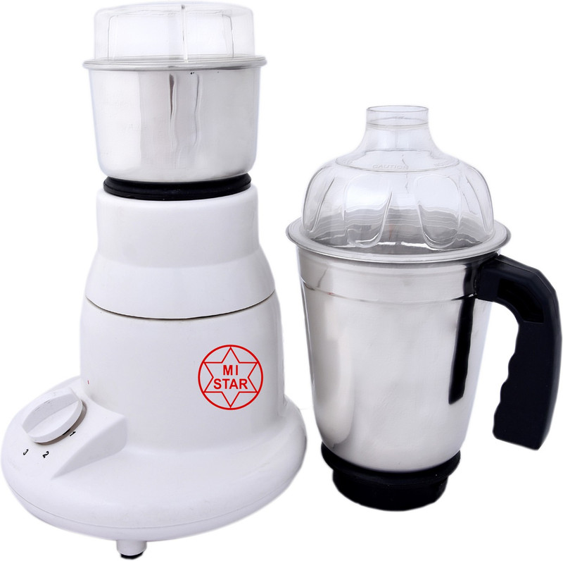 mi star mixer grinder juicer MG18H199 450 Mixer Grinder(White, 2 Jars)