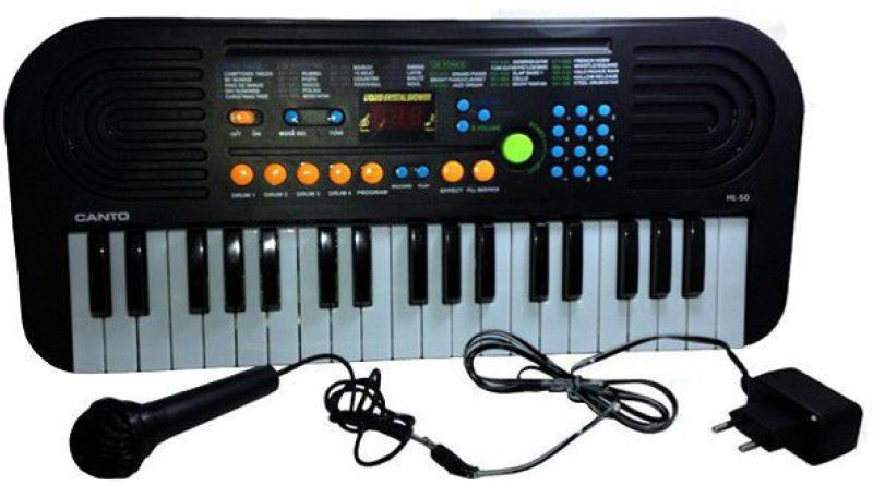 maisie Black Digital Piano with Micophone(Multicolor)