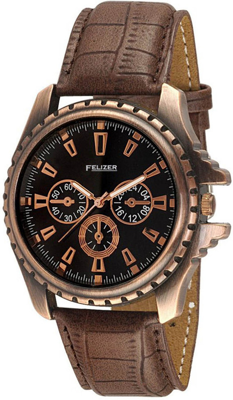 Felizer Leather Belt Analog Watch - For Men Felizer Leather Belt Analog Watch - For Men