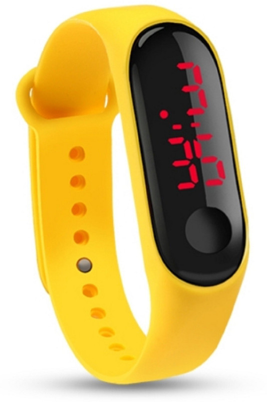 pfn pfyelm9 Digital led watch band type yellow colour mens and womens watch boys and girls watch Digital Watch  - For Men & Women