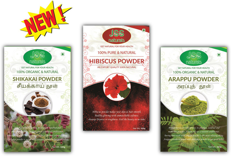 jsss naturals Arappu , shikkakai , Hibiscus powder (100G) | 100% PURE & NATURAL(100 g)