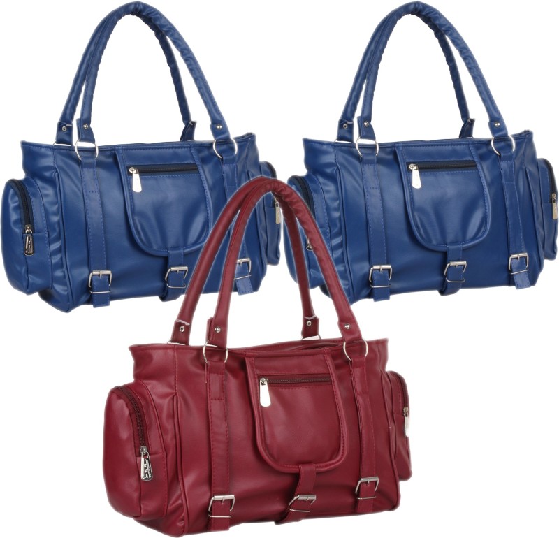 Mountrex Women Blue, Maroon Hand-held Bag