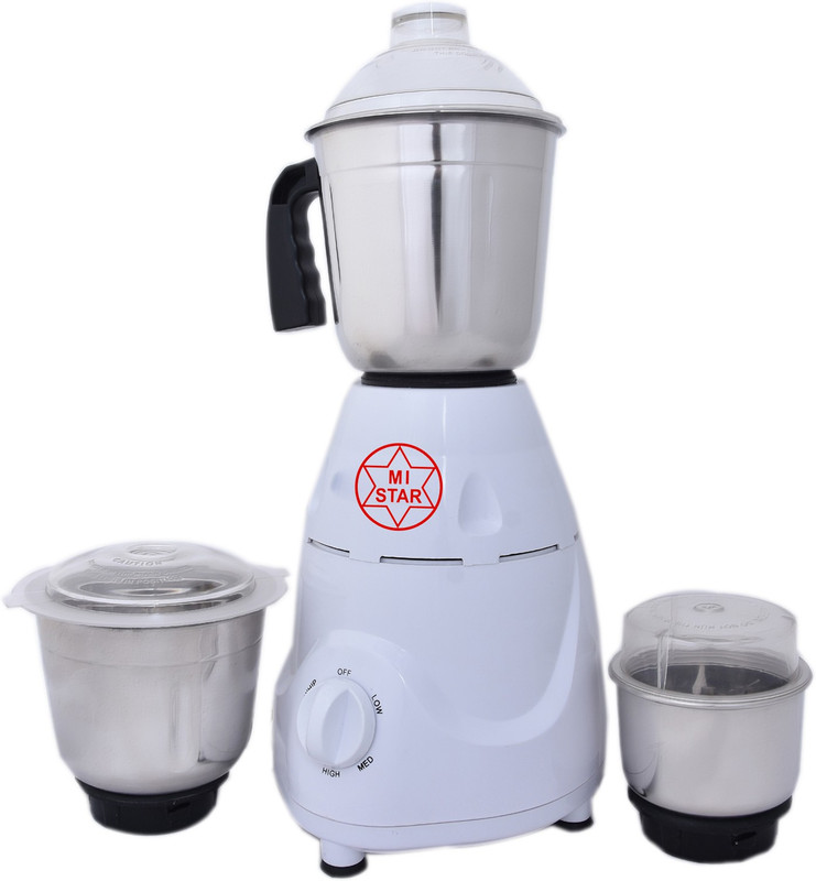 mi star mixer grinder juicer MR183 550 Mixer Grinder(White, 3 Jars)