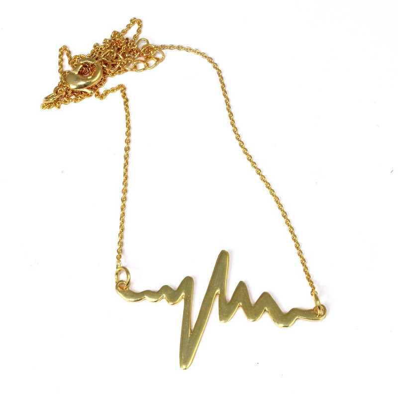 khnfashion Heartbeat Love Gold-plated Plated Brass Necklace