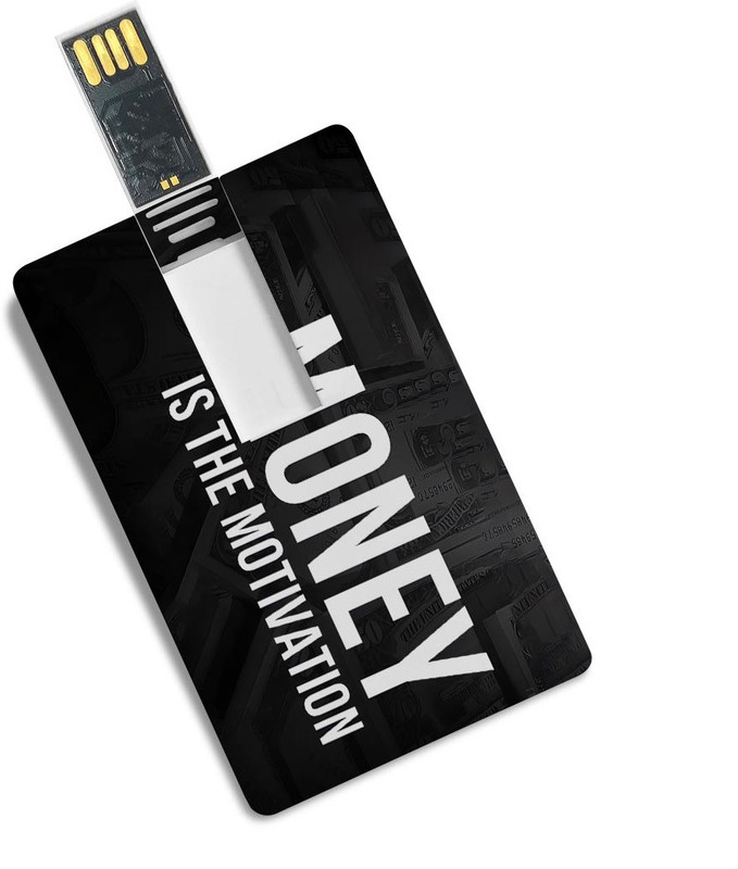 100yellow Money is the motivation Printed 16GB Fancy Pendrive 16 GB Pen Drive(Black)