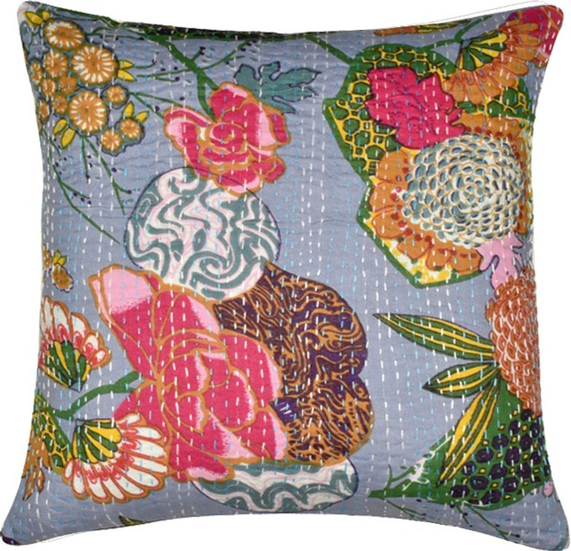 pinkcity craft work Floral Cushions & Pillows Cover(16 cm*16 cm, Red)