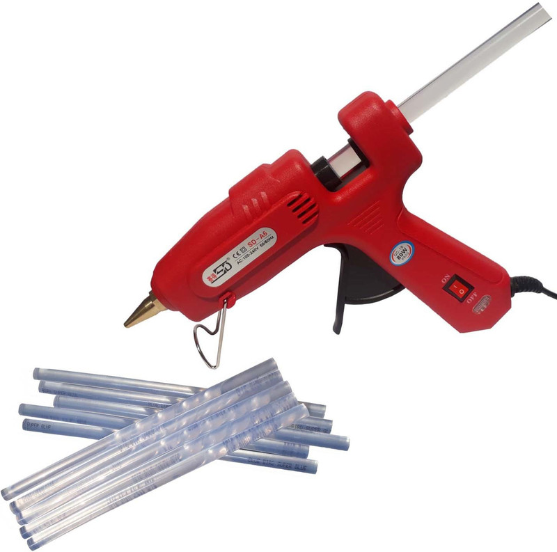 shop93 store 80 Watt Glue Gun Kids Friendly With 10 Glue Sticks Standard Temperature Corded Glue Gun(10 mm)