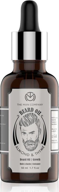 The Man Company 100 % Natural Beard oil - Almond and Thyme Hair Oil(50 ml)