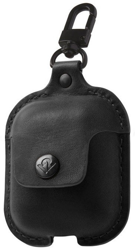 the apple bite Leather Pull String Headphone Case(black)