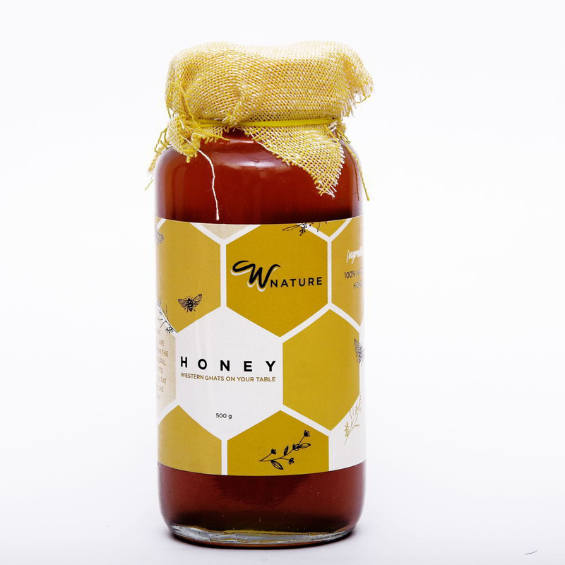 wnature Organic Wild Raw Honey 500 G-100% Pure & Natural(500 g)