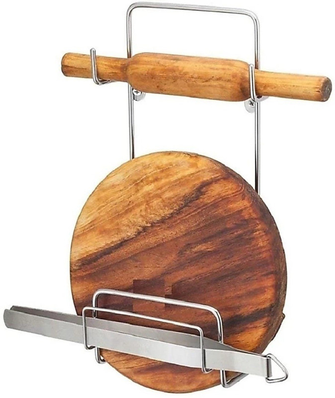 World Of Shoppee Chakla/Belan Kitchen Rack Steel Stainless Steel Chakla Belan Stand