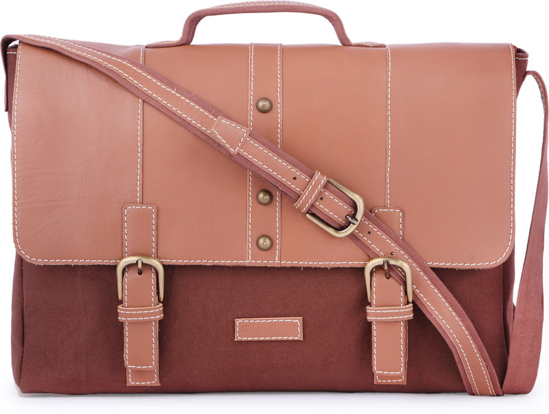kaveri1999 17 inch Laptop Messenger Bag(Tan)