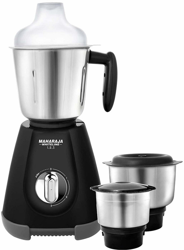 Maharaja Whiteline Convenio MX-162 500-Watt Mixer Grinder with 3 Jars (Red/White) 550 Mixer Grinder(Black, 3 Jars)
