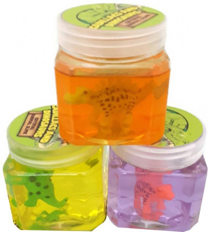 WHITE POPCORN Dinosaur Slime Putty with Figure Set of 3 Multicolor Multicolor Putty Toy