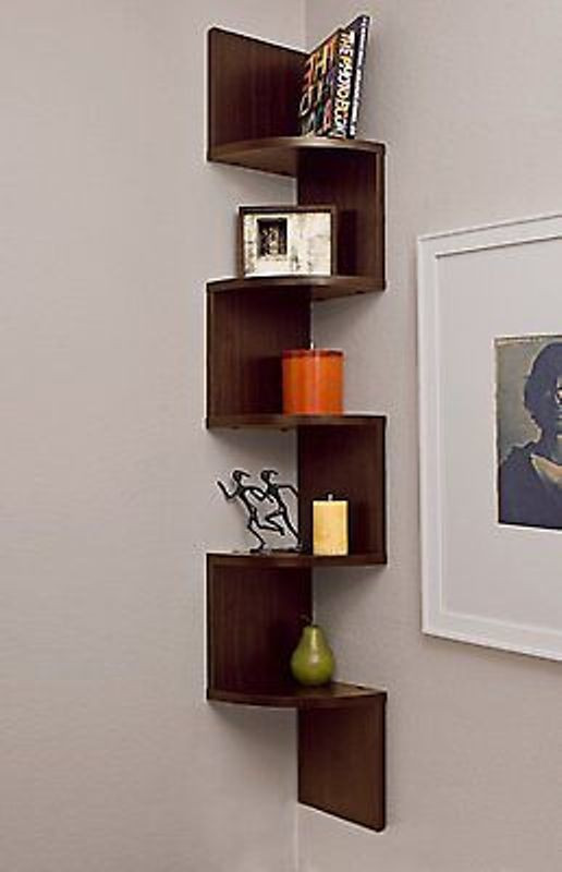 shine star art zig zag MDF (Medium Density Fiber) Wall Shelf(Number of Shelves - 5, Brown)