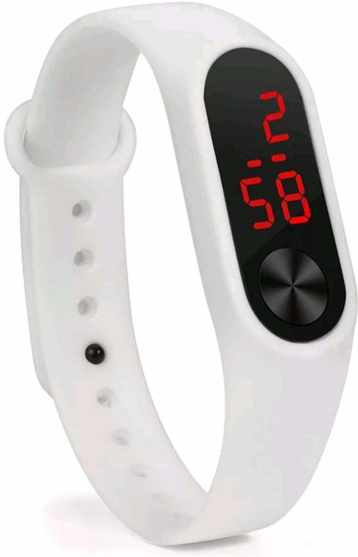kriya LED Band Smart Watch Band(White Strap, Size : Free Size)