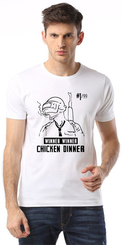 sesky Printed Men Round Neck White T-Shirt