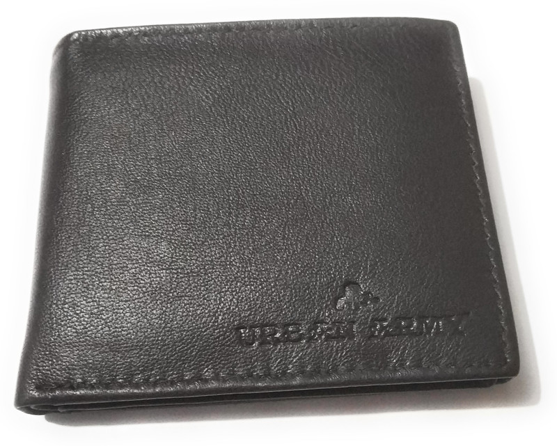 urban army Men Black Genuine Leather Wallet(12 Card Slots)