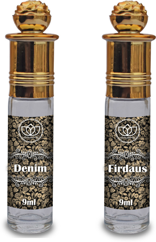 ASHTAAROMAS Attar Firdaus and Denim Attar, New Colortube Perfumes Floral Attar(Jannat ul Firdaus)