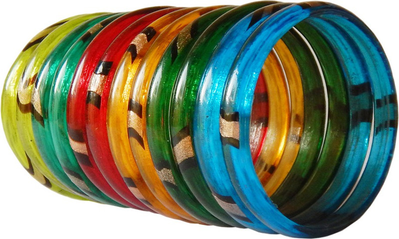 vermahandicrafts Glass Bangle Set(Pack of 12)