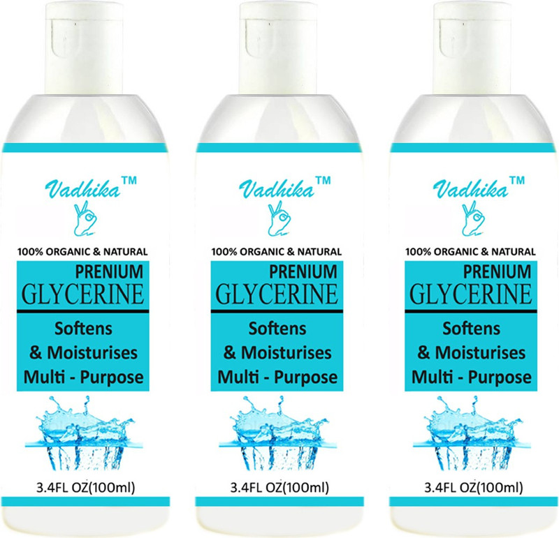 vadhika Pure Refined Glycerine100 ML - For Softens, Moisturizer, Skin Protectant & Multi Purpose (100ml)(300 ml)