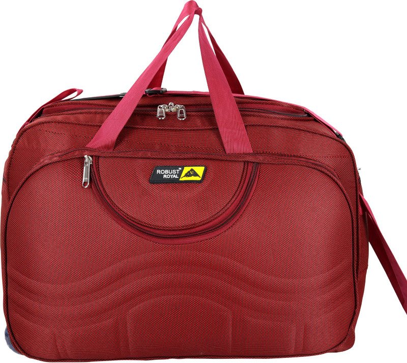 robustroyal (Expandable) STYLISH TRAVELLING LUGGAGE/ TWO WHEEL DUFFEL CABINSIZE BAG 22 INCH WITH BEST QUALITY ZIPPERS AND RUNNER Travel Duffel Bag(Red)