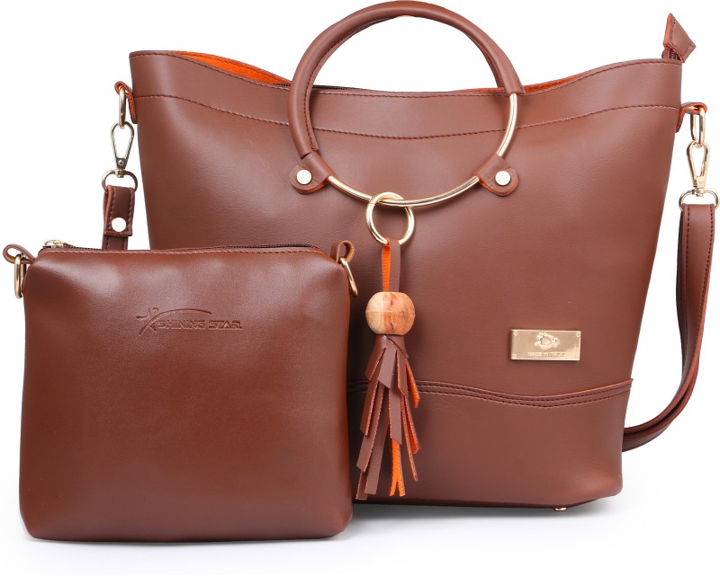 Shining Star Women Brown Hand-held Bag