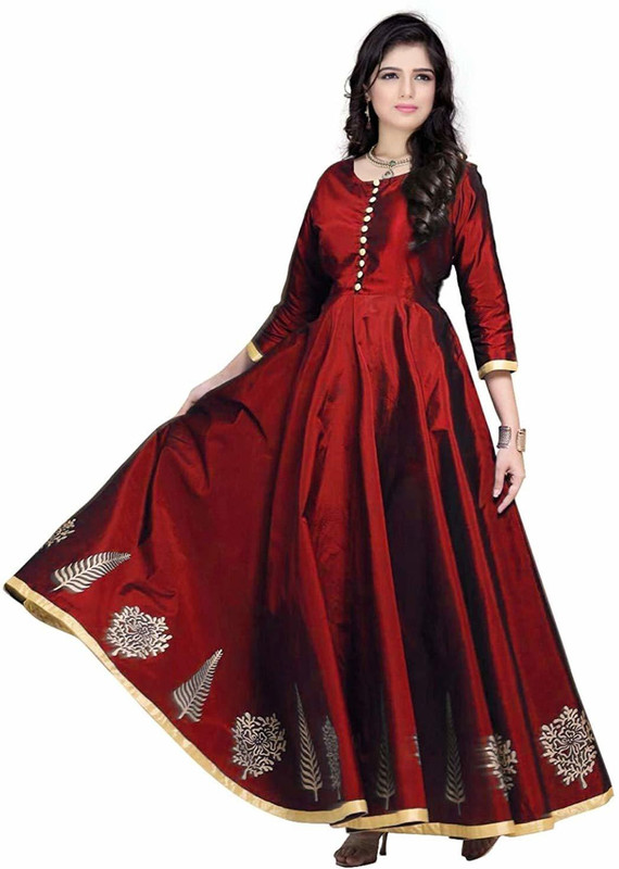 parth creation Anarkali Gown(Maroon)