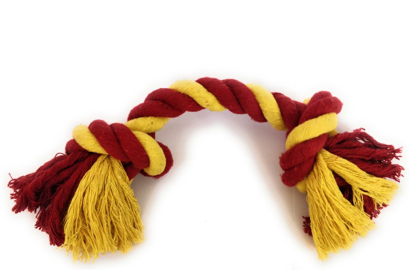 BarknMeow 2 knot 8 inch Dog Toy Cotton Chew Toy, Chew Toy For Dog