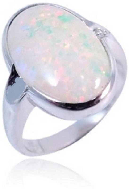 silver opal stone ring