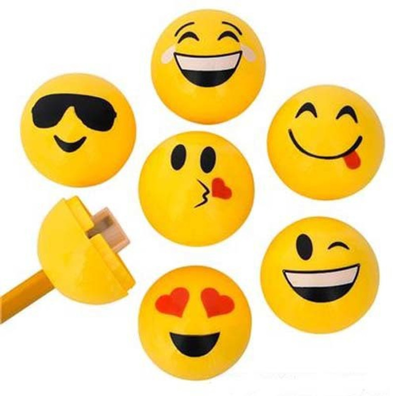 papayo Emoji Pencil Sharpener - Cool Shades Smiley EMOJI Sharpeners(Set of 12, Yellow)