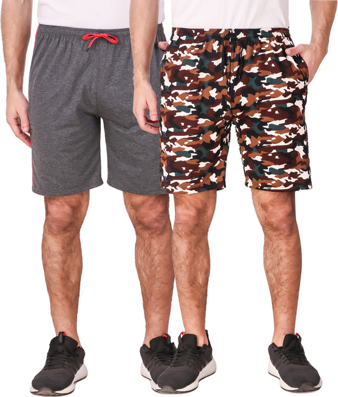 kritika world Solid Men Multicolor Regular Shorts