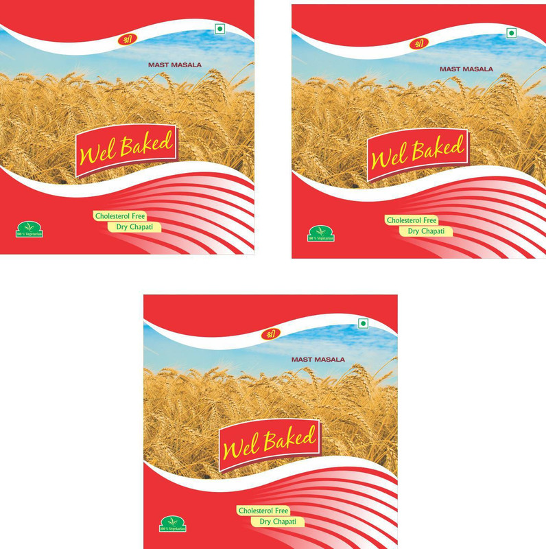 wel baked Mast Masala Khakhra (Pack of 3)(Pack of 3, 3 x 200, 600 g)