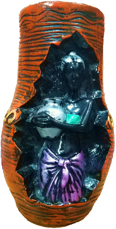 flower paradise black Flower Vase Ceramic Vase(7.5 inch, Copper, Black)