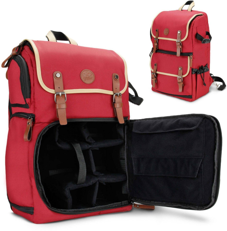 Gogroove Tripod Backpack Camera Bag(Red)