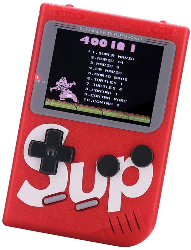 allmusic SUP 400 in 1 Game Handheld Video Game PAD Gamebox with TV output Gaming console ideal for Children,adults 8 GB with Mario, and other 400 Games, DR Mario, Turtles, Super Mario, Contra(Multicolor)