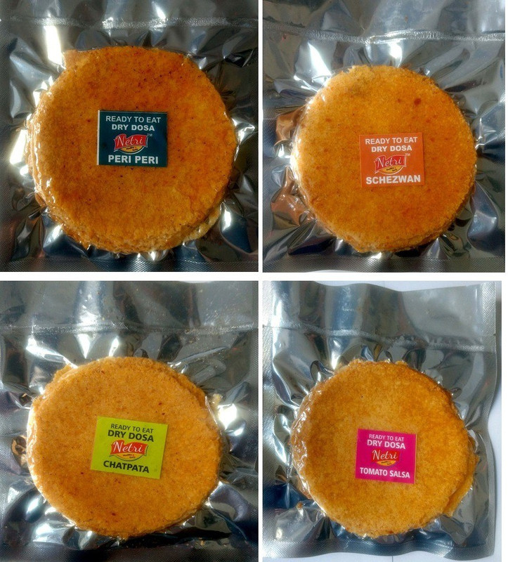 netri Dry Dosa (2 Peri Peri,2 Chatpata,2 Schezwan,2 Tomato Salsa) 400 g