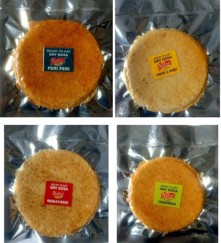 netri Dry Dosa (2 Cheese & Herbs,2 Magic E Masala,2 Chatpata,2 Peri Peri) 400 g