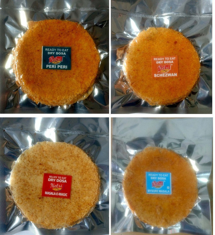 netri Dry Dosa (2 Mysore Masala,2 Magic E Masala,2 Schezwan,2 Peri Peri) 400 g