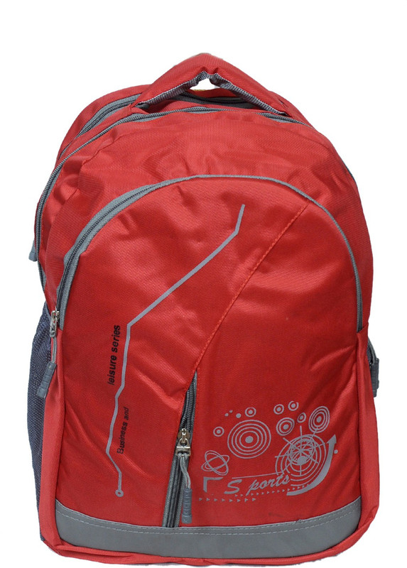 somy College Bags, Office Travel School Bags, 15.6 Inch Laptop Bags Unisex 24 L Laptop Backpack(Red, Grey)