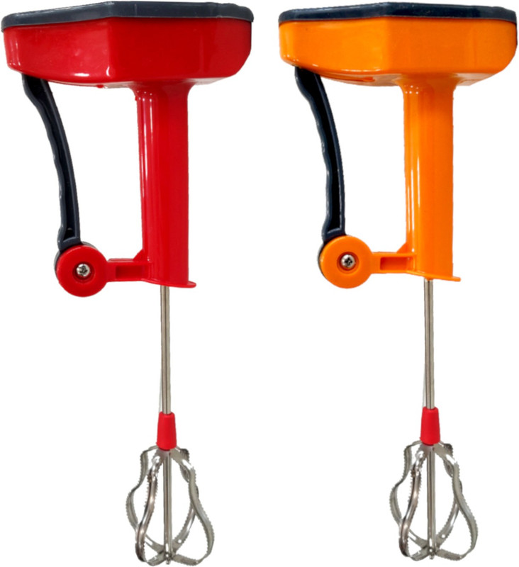 ELEVEN RINGS Power Free Hand Blender (Pack of 2) 0 W Hand Blender(Red, Orange)