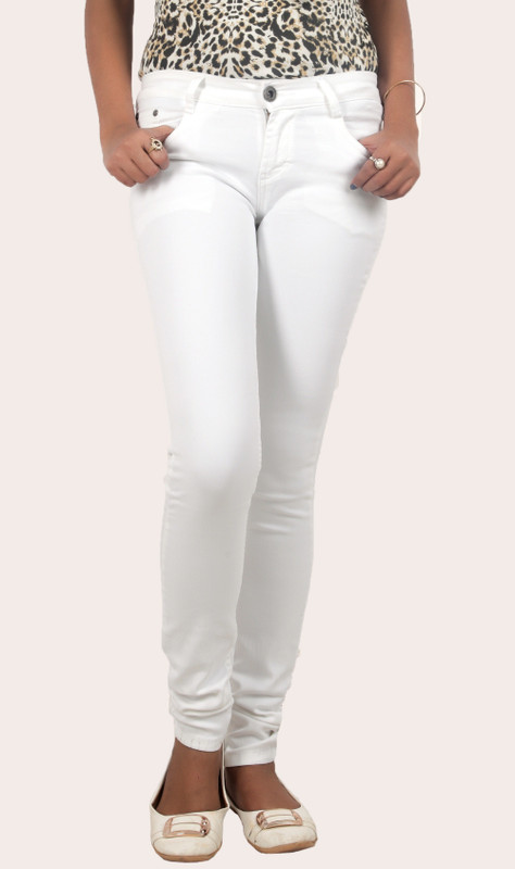 Obeo Slim Women White Jeans