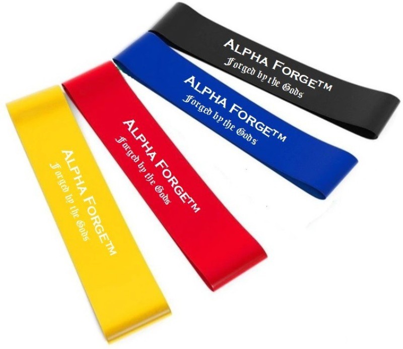 Alpha Forge Resistance Band Kit : 4 Resistance Level Exercise Bands with Travel Bag - Resistance Tube(Black, Red, Yellow, Blue)
