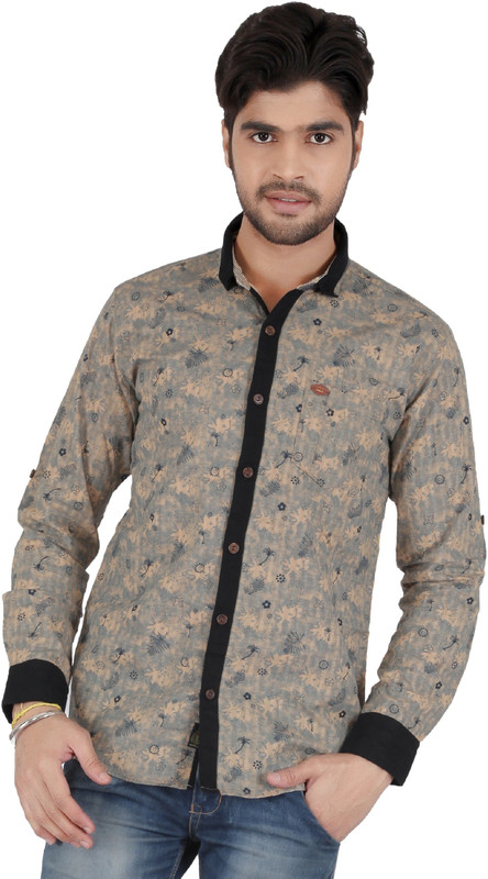 Appollo Men Printed Casual Beige Shirt