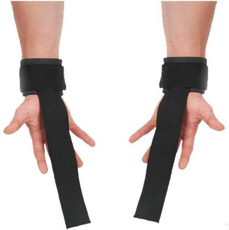 UKEBOO Weight Lifting Gym Gloves With Long Strap Gym & Fitness Gloves(Black)